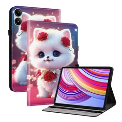 Luxury Painted Adjustable Tablet Stand Case with Card Slots - TPU Back Cover for Xiaomi Poco Pad 2024 (MeiguihuaMao)