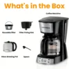 VAVSEA 12 Cup Programmable Coffee Maker, 900W Drip Coffeemaker with Glass Carafe, Auto Shut off, for Home Black 4
