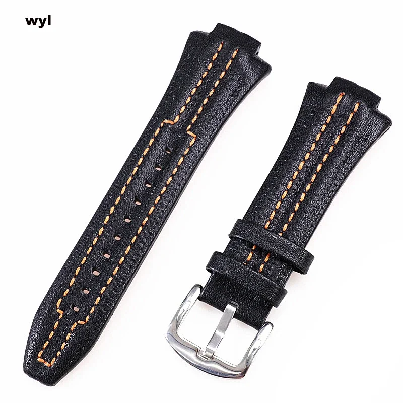 Premium Genuine Leather Watch Strap with Convex Mouth Design - 27mmx15mm