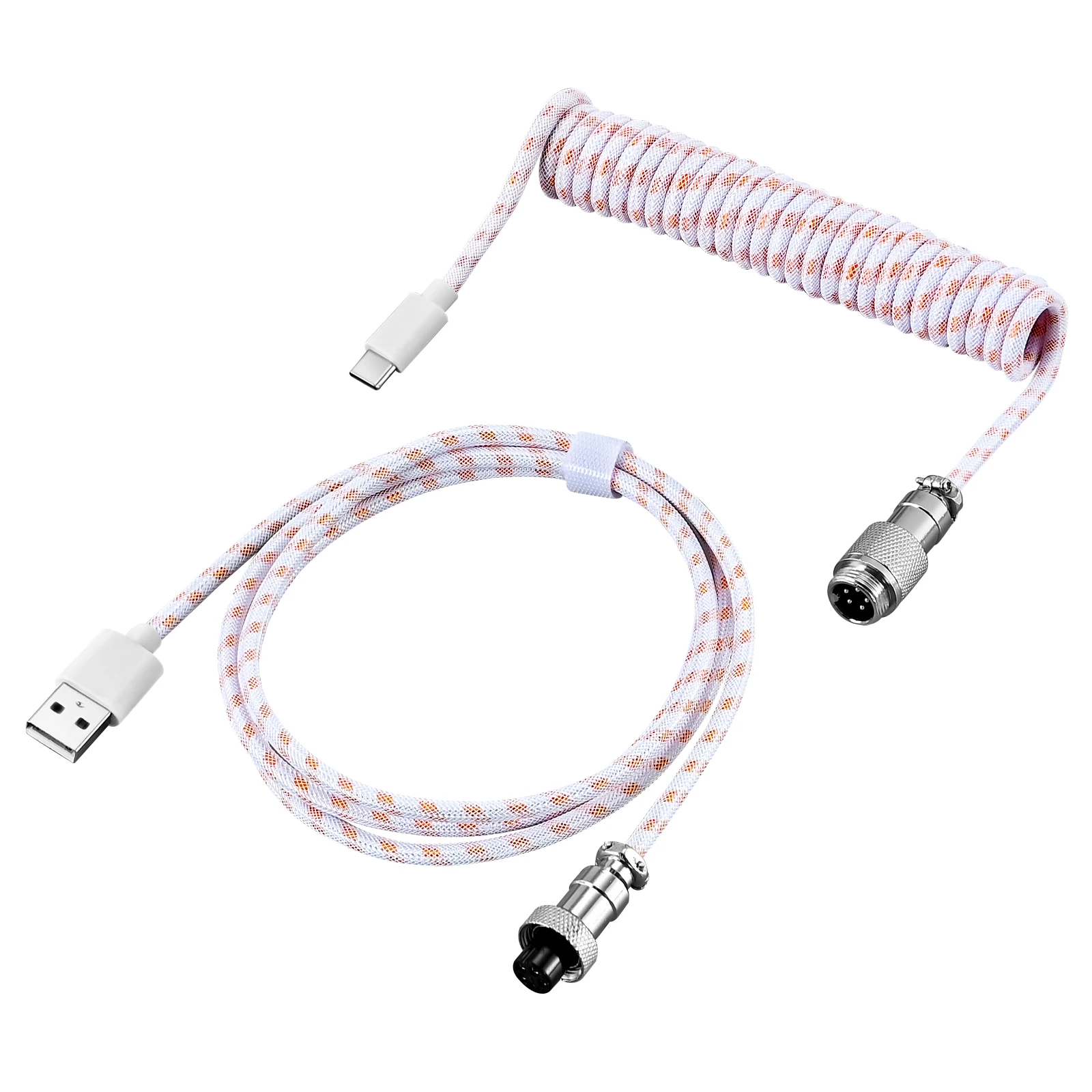 Enhanced USB-C Coiled Aviator Keyboard Cable