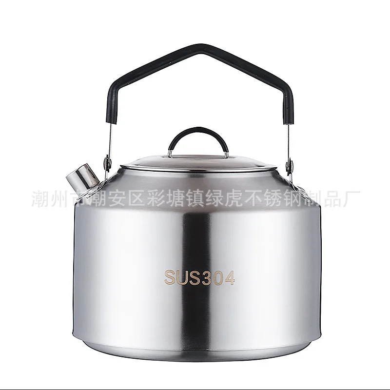Large Capacity Outdoor Camping Kettle Coffee Pot 304 Stainless Steel Gas Tea Pot Bottle Kitchenware Frying Pan Grill BBQ