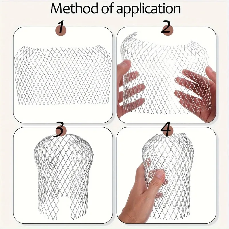 4PCS Metal Aluminum Filter Screen Gutter Blade Debris Collector Cover Drainage Pipe Cover Downspout Gutter System Waterproofing