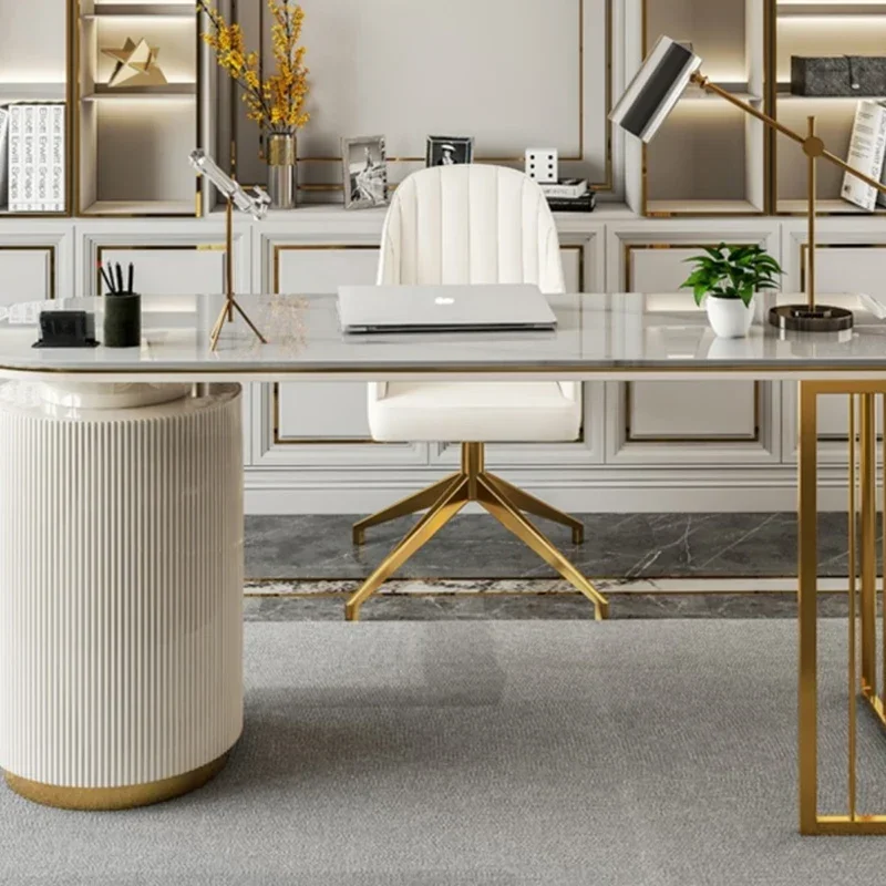 Office Desk Table Pliante Gaming Desk Drawers Storage Writing Student Modern Shaped Manicure Filing Ordinateur Home Furniture