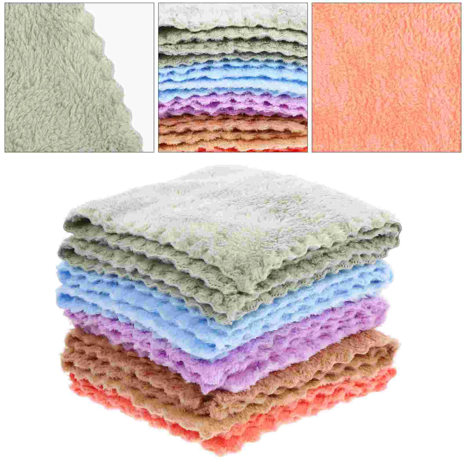 

10 Pcs Toddler Towel Coral Fleece Face Washing Washcloth Newborn Baby Bath Kids