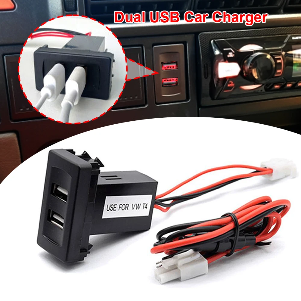 Universal Dual USB Auto Ladegerät 12V ~ 24V zu 5V/2,1 A 2-Port Fahrzeug  auto Power Inverter Konverter Für VW für Volkswagen T4 Modelle - AliExpress