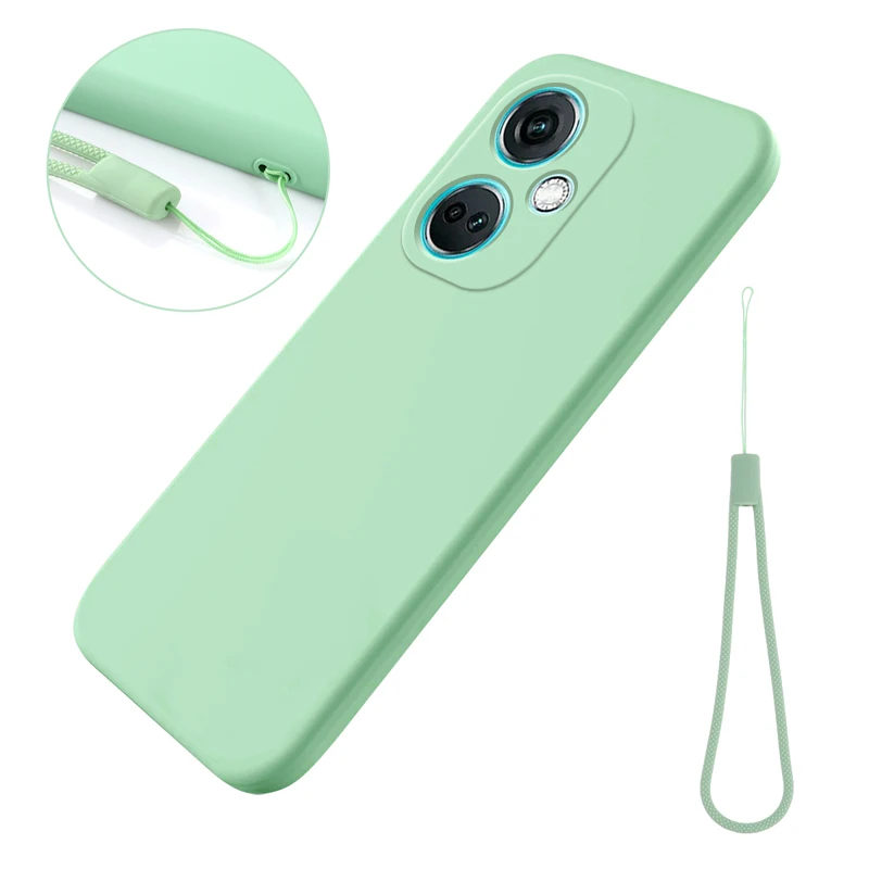 

For OnePlus Nord CE 3 Case Soft Premium Liquid Silicone Case with Flocking inside Cover for One Plus Nord CE3 with Strap