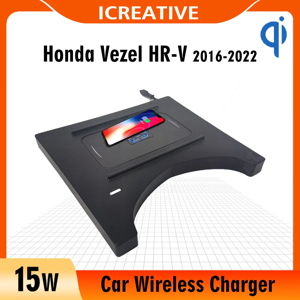 สำหรับ Honda Vezel HRV HR V 2016 2022 15W Qi Fast Charging Car Wireless