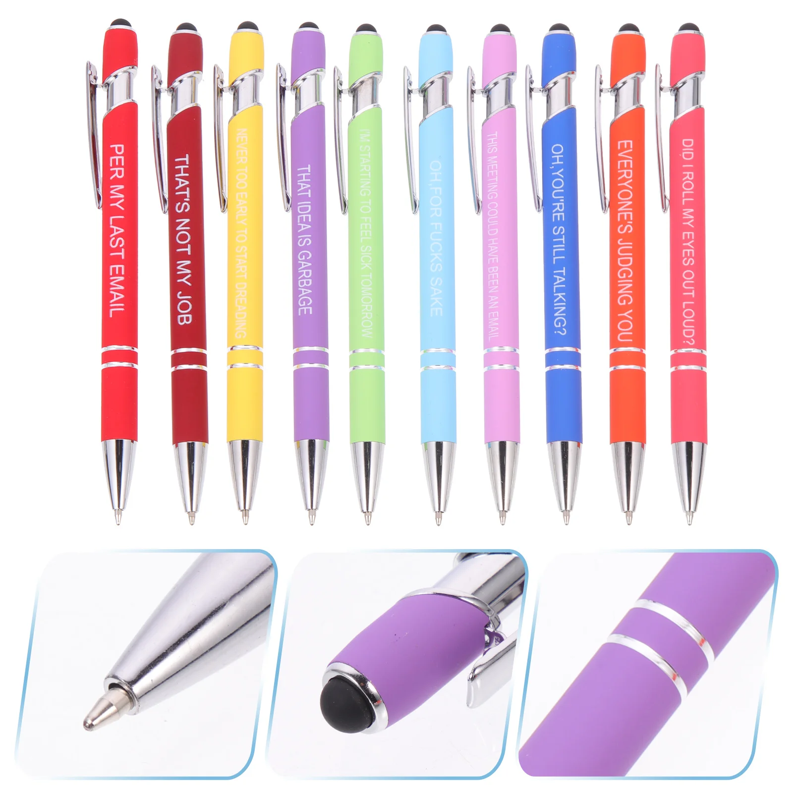 

10Pcs Household Ballpoint Pens Multi-function Fun Pens Daily Use Adult Pens Office Supply