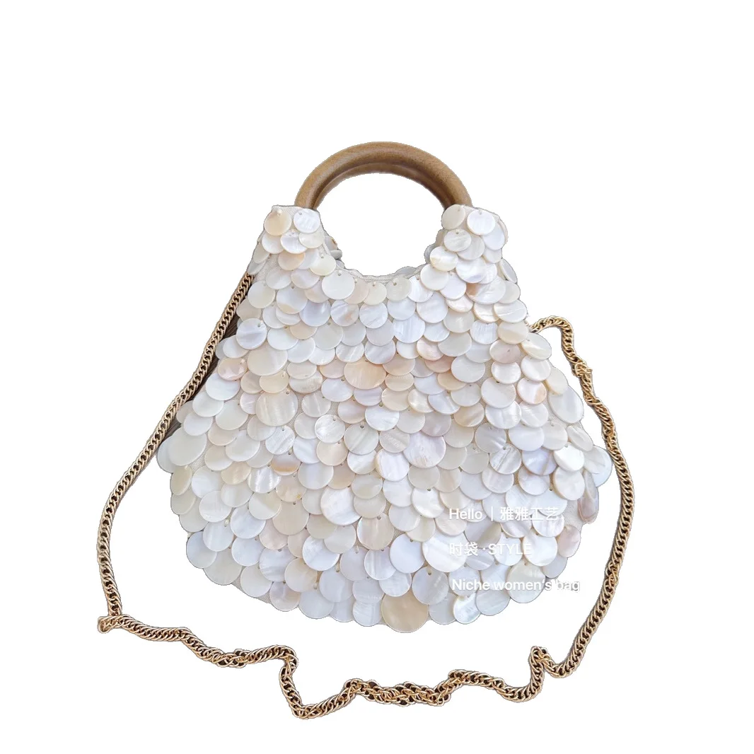 Fashionable Handmade natural shell bag Handheld Shell Bag Women's Single Shoulder Crossbody Accessory Spring New Evening Bag