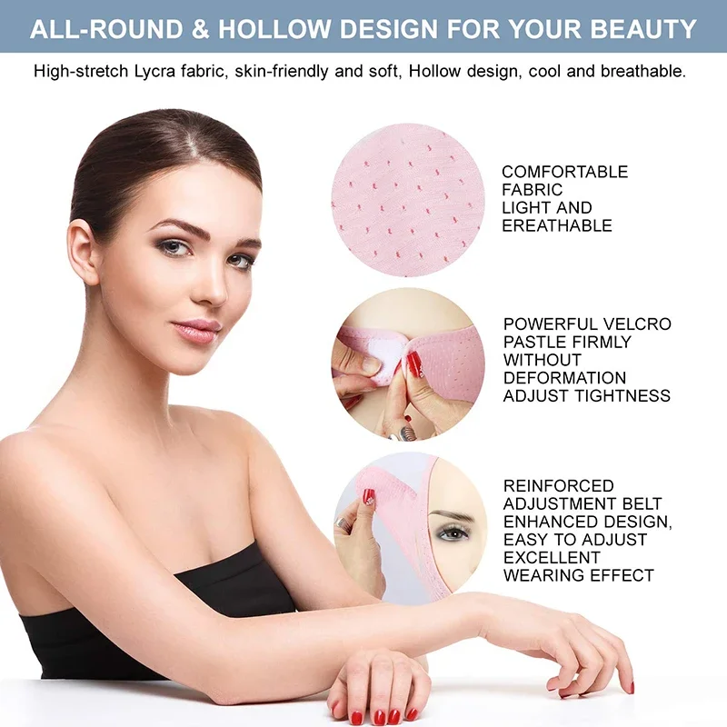 Women V Line Face Shaper Elastic Face Slimming Bandage Chin Cheek Lift Up Belt Facial Anti Wrinkle Strap Care Tool 1pcs