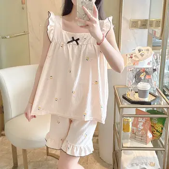 منامة المرأة ملابس المنزل الصيف المرأة دعوى منامة مجموعة امرأة ملابس النوم للسيدات بنطلون مجموعات بيجامة فام فرقة 2