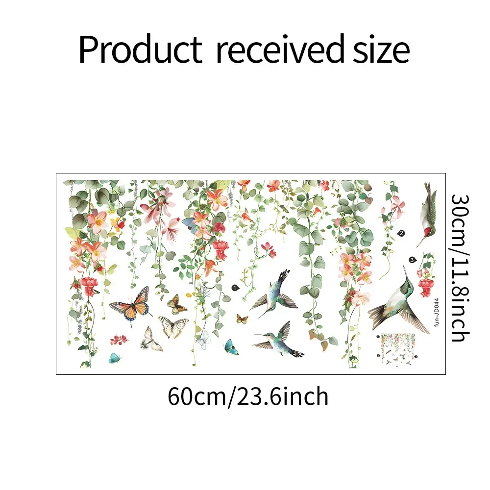Window Stickers Creative Green Plants Flowers Vines Glass Windows Home Landscaping Decoration Electrostatic Uv Window Stickers