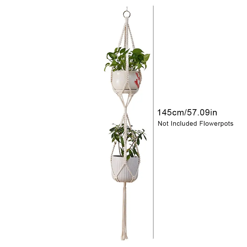 ตัวเลือกสินค้า ตะกร้าผ้าฝ้าย Boho ตกแต่งบ้าน Handmade Macrame