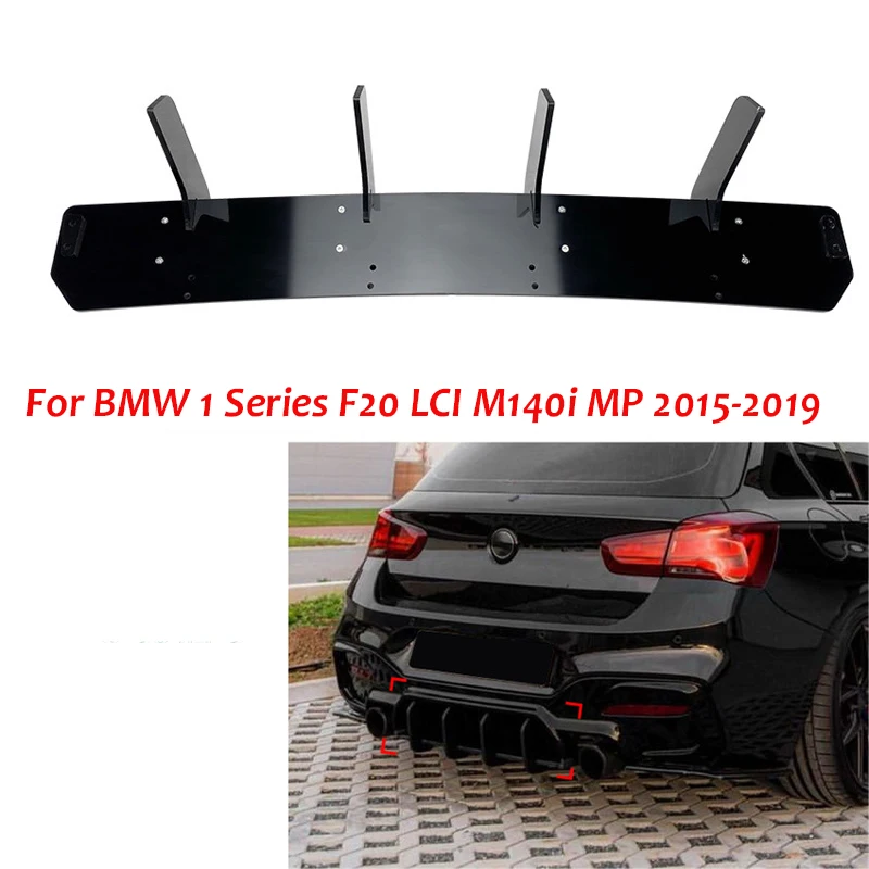 

For BMW 1 Series F20 LCI M140i MP 2015-2019 Car Rear Bumper chin lower Lip Diffuser Spoiler Splitter Protector Guard Car Styling