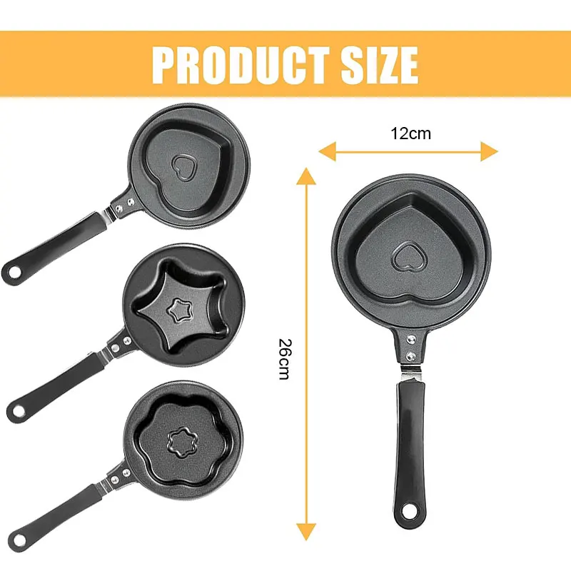 1pc Heart Shaped Mini Cast Iron Frying Pan For Cooking Eggs