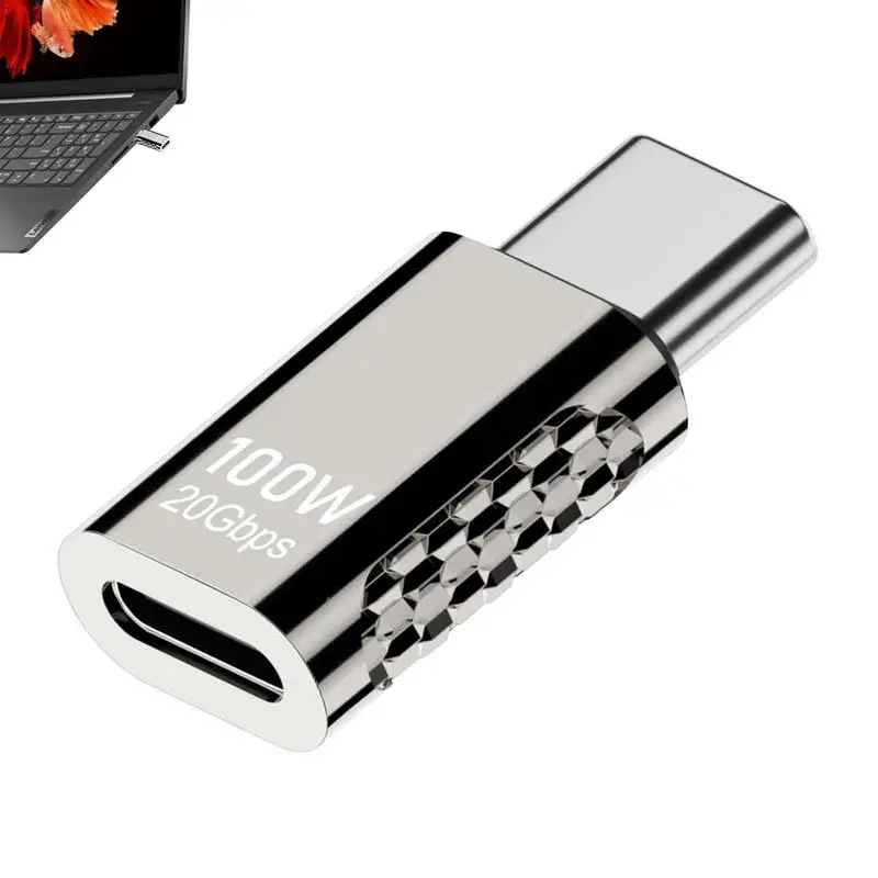 USB C Adapters Straight Angle Adapter Type C Female to Type C Male 20Gbps Fast Data Adapter Converter Charging Adapters