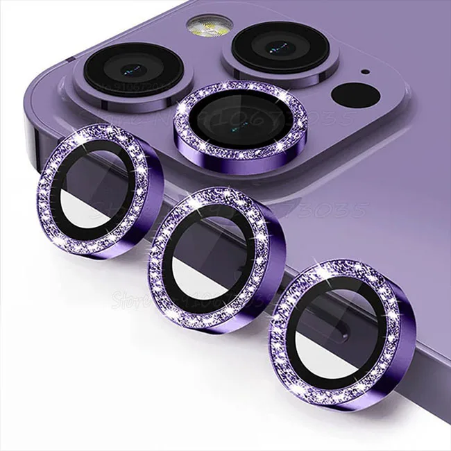 Metal Ring Camera Protectors with Lens Glass Film Cover