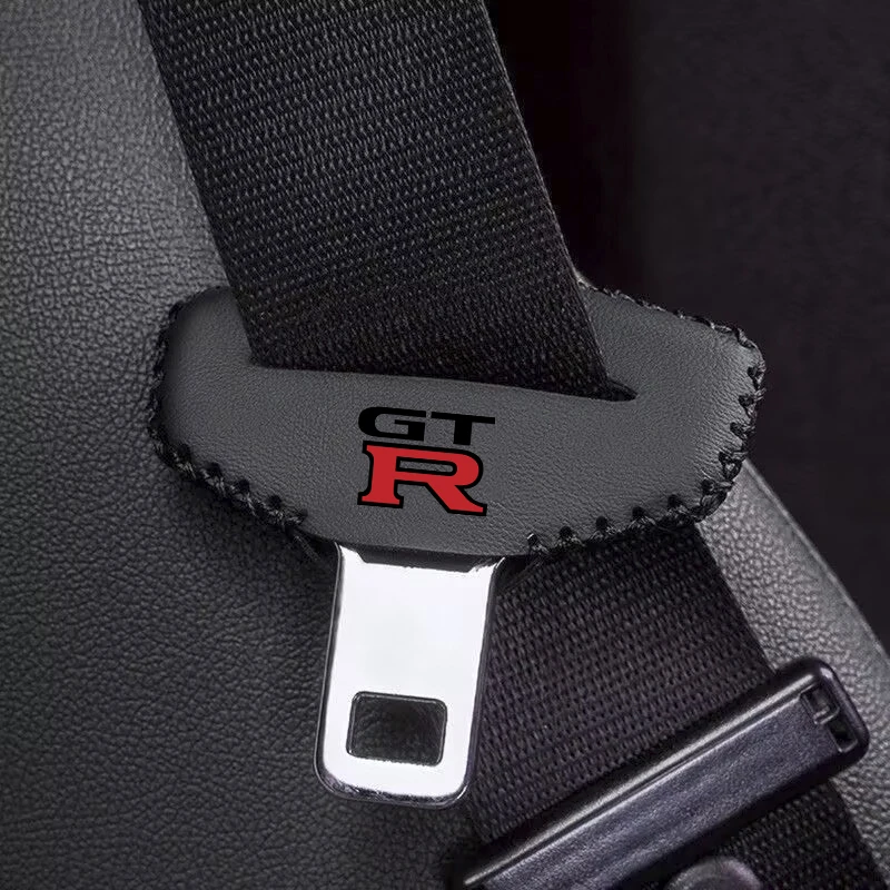 자동차 시트 벨트 버클 커버 가죽 보호대 충돌 방지 케이스, 닛산 GTR GT-R R35 용, 2 개