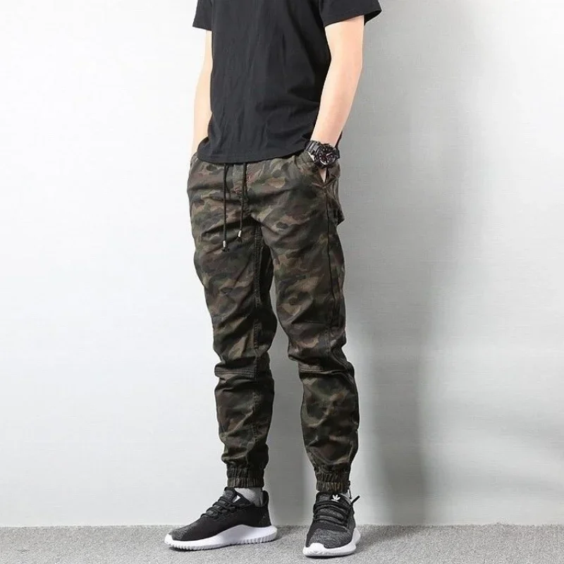 thumbnail image 1 of Pantalones cargo de camuflaje azul marino para hombre, pantalones casuales, pantalones holgados Y2k, nuevos en ropa técnica, pantalones largos elásticos de estilo coreano para trabajo, 1 of 4