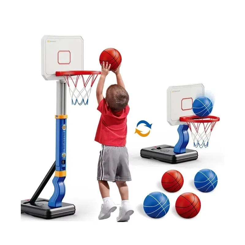 Toddler Pool volleyball Basketball Hoop Adjustable Height with 4 Basketballs for Outdoor Pool Basketball Hoop for Poolside