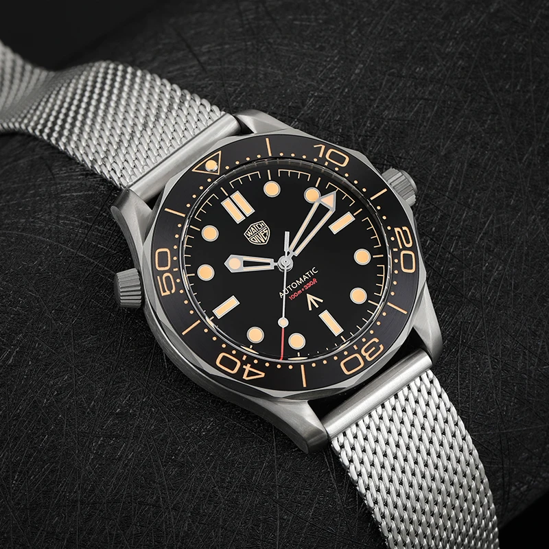 Watchdives NTTD Titanium Dive Watch WD007 NH35 Automatic Domed Sapphire Crystal C3 Super Luminous 100m Waterproof Wristwatch
