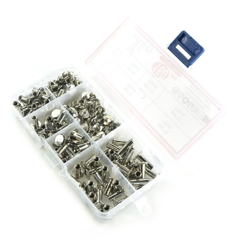 Bookbinding Rivets Assortment Binding Screws Posts Essential Hardware 160pcs/set for Picture Album and Cookbooks
