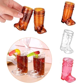 1Pc Mini Cowboy Boot Glasses 1 Oz bicchieri da bere bicchieri da Shot in plastica creativi bicchieri da Cowboy occidentali tazza da birra BBQ Party Supply 1