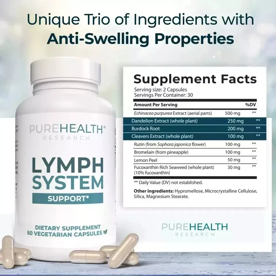 1 bottle health capsule reduces swelling in the lymphatic system improves resistance promotes growth is a health food