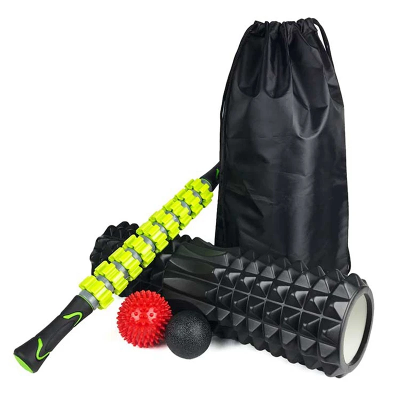 

Eva Yoga Column Massage Stick Fascia Ball Combination Yoga Roller Fitness Supplies Muscle Relaxation Massage Equipment