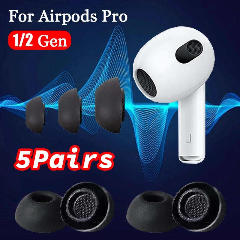 Soft Silicone Ear Tips Replace Earbuds Cover for Airpods Pro 1/2 Protective Noise Reduction Hole Ear-pads for Apple Air Pods Pro