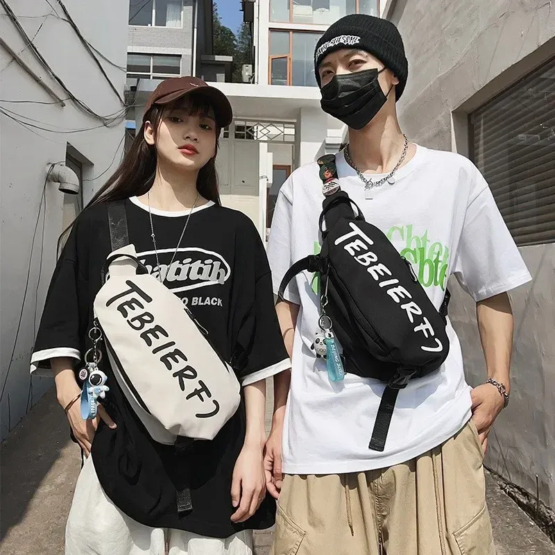 Waterproof Nylon Chest Bag Trendy and Fashion Women's Shoulder Bag Sports and Leisure Men's Oblique Straddle Bag