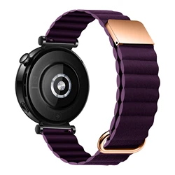 Magnetic Lychee Pattern Loop Buckle Strap, Universal 18mm - Forerunner 265S (Crimson Cherry)