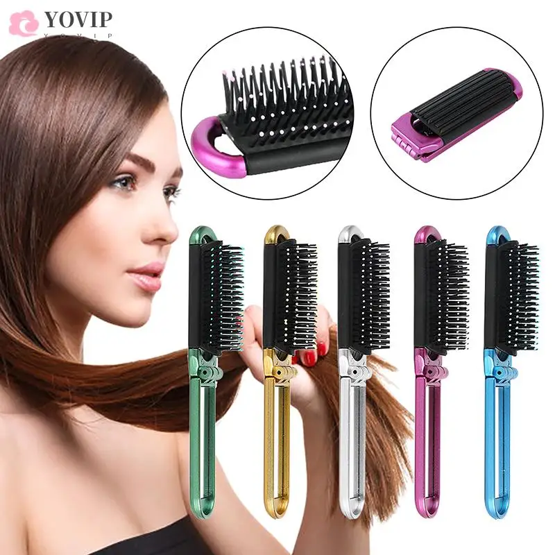 

Foldable Hair Comb Scalp Massage Comb Hairbrush With Mirror Wet Curly Detangle Hair Brush For Salon Hairdressing Styling Tools