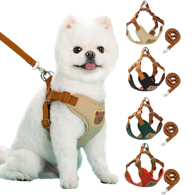 Dog Harness Leash Set Small Medium Dog Cat Vest Puppy Chest Strap French Bulldog Chihuahua Harness Breathable Vest Pet Supplies Dog Harness Leash Set Small Medium Dog Cat Vest Puppy Chest Strap French Bulldog Chihuahua Harness Breathable Vest Pet Supplies