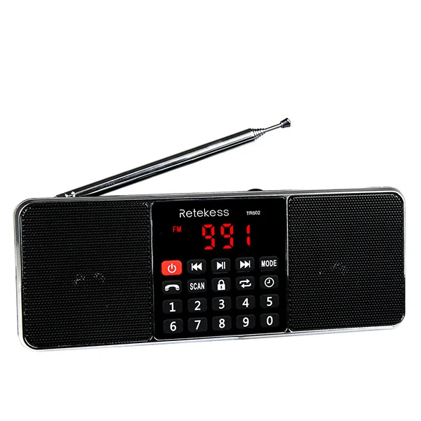 Digitale tragbare radio am fm bluetooth lautsprecher stereo mp3 player tf sd karte usb laufwerk hands free anruf led – Detail 27