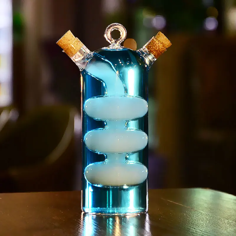 Creative Double Wine Glass Cup Beer Juice High Boron Martini Cocktail Glasses Perfect Gift for Bar Decoration Universal Cup glass cup