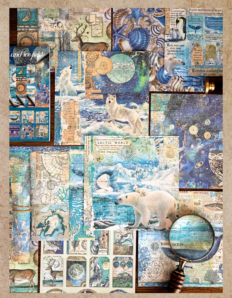 30 Blatt Dekor Scrapbook Vintage Materialien Papier Combo Kit DIY Junk Journal Collage Fotoalbum Retro Hintergrundpapier – Detail 12
