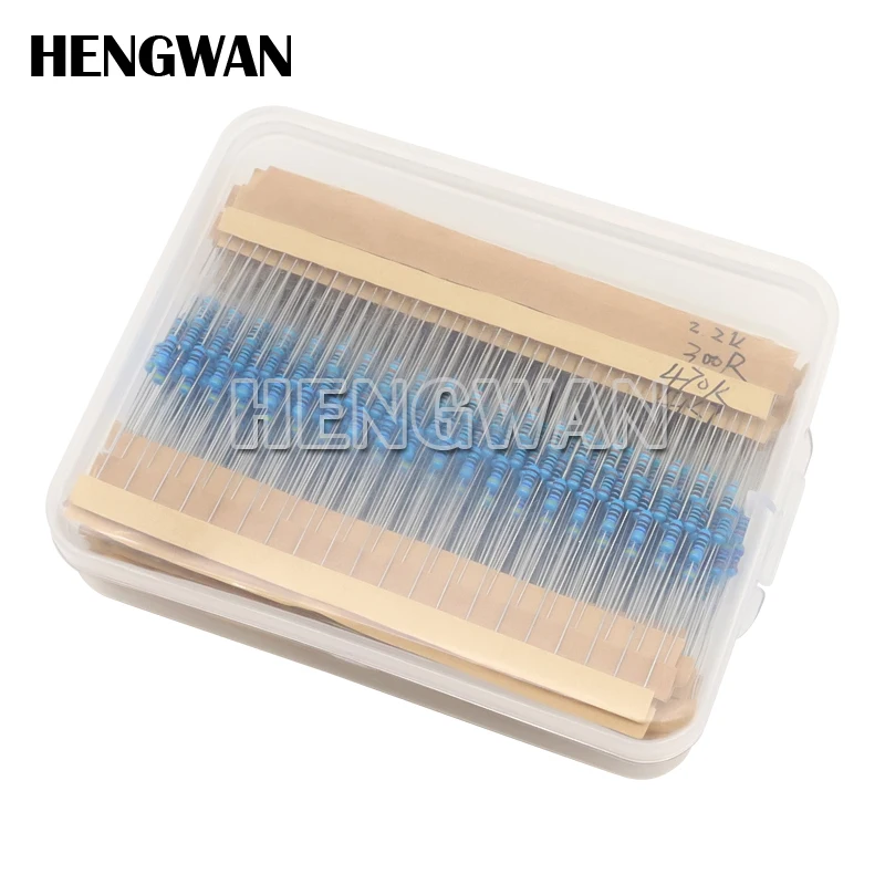 600pcs 1/4W Metal Film Resistor Kit 30 Values 10 ohm-1M Resistance 1% Set DIY Pack Electronics Components
