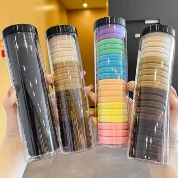 20pcs/can High Elastic Hair Ring French Style Bands Tie Thickened Hair Rope Basic Simple Head Rope For Women Girls Iddal Choice 1