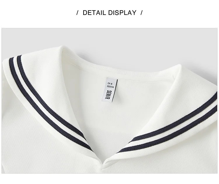 Dress Women Navy Collar With A Collegiate And Artistic Style Summer New White Moonlight Waist-Cinched Long Dress