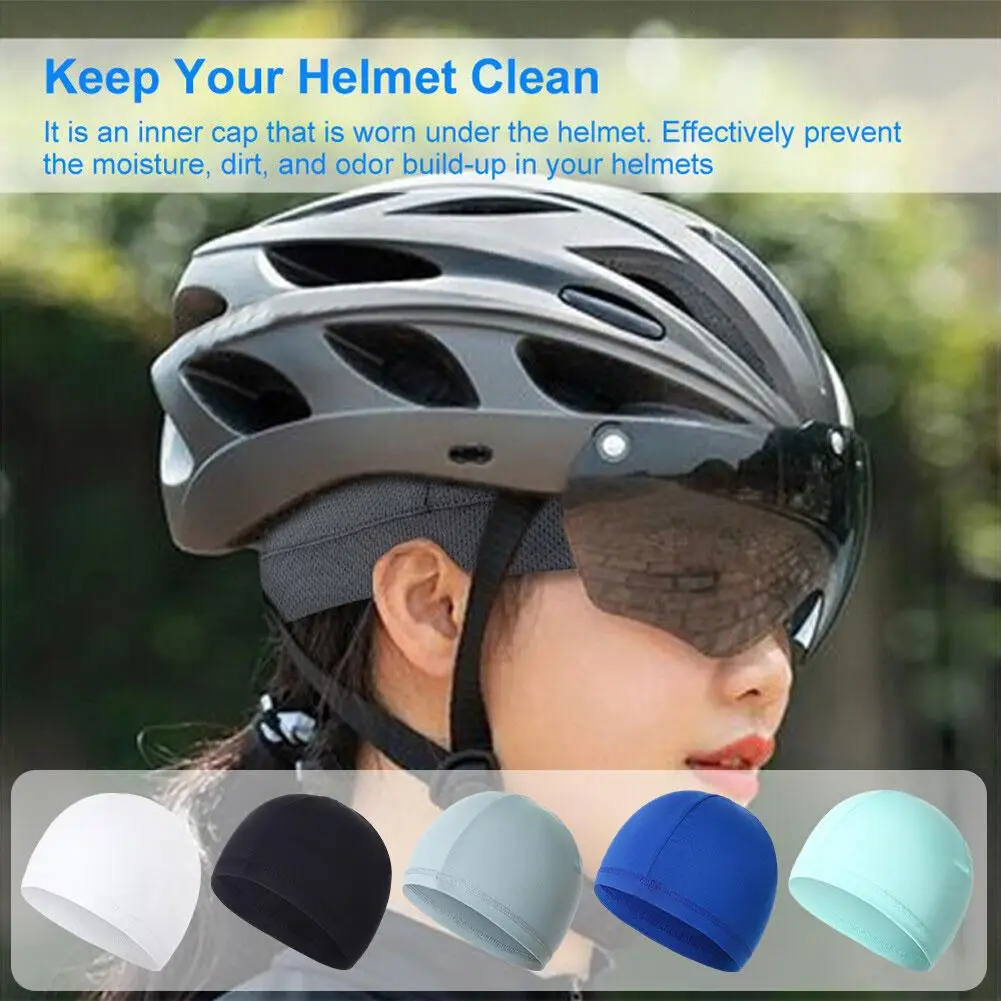 

Summer Cycling Beanie Men Cap Quick-Dry Elastic Bicycle Cap Liner Run Sports Helmet Anti-UV Cap Breathable Fishing T7L5