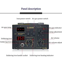 SAIKE 852D++ Standard Rework Station Soldering iron 220V or 110V 2 in 1 iron Hot Air Rework soldering Soldering Heat Gun 2