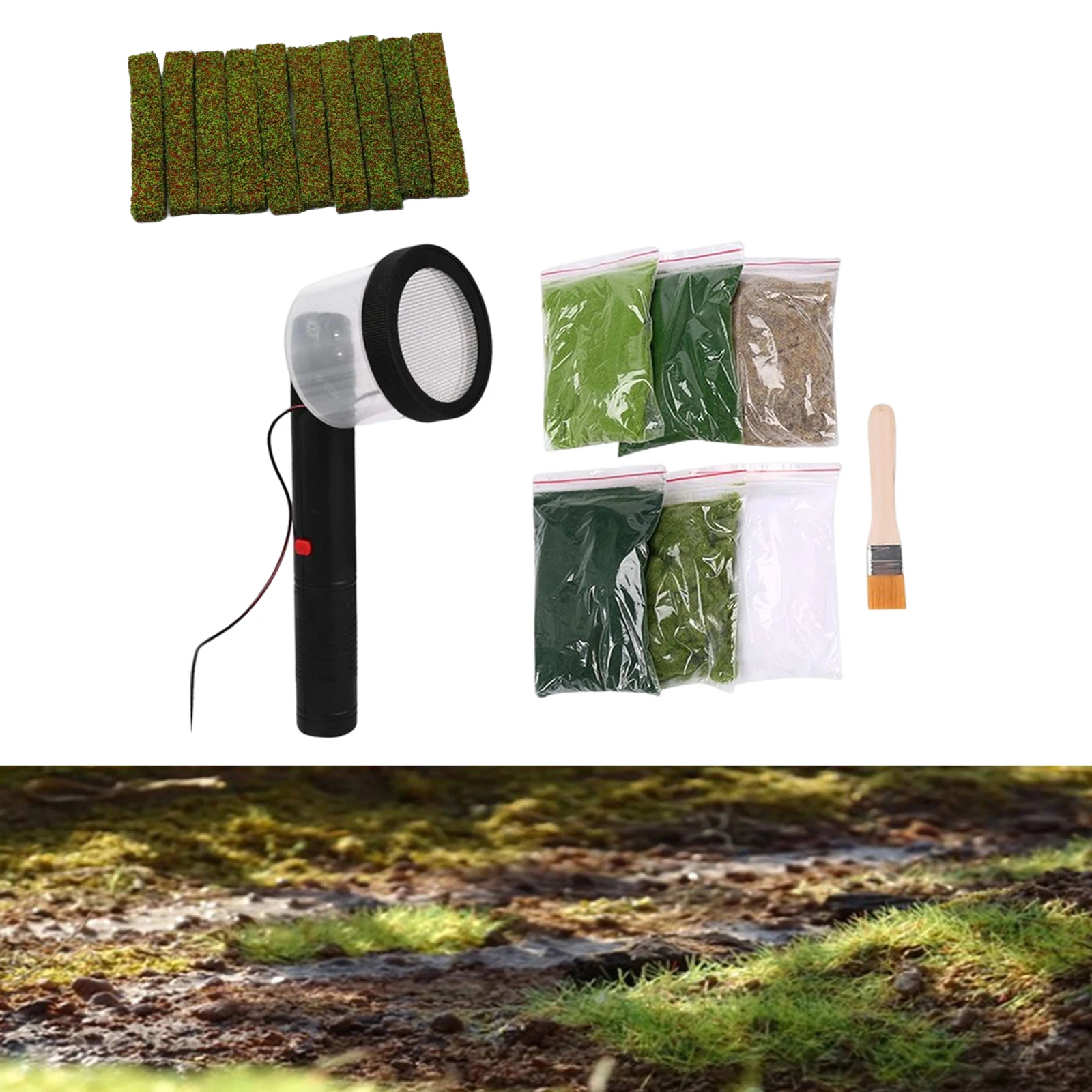 

Статический флокирующий аппликатор для травы, миниатюрный статический флокирующий аппликатор для песочного стола, газона, железной дороги, местности, архитектурная модель ландшафта