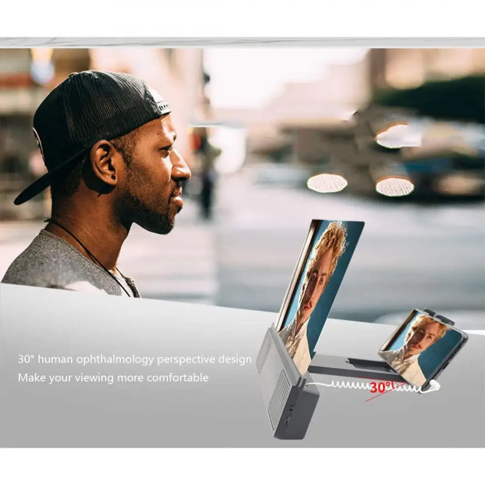 Phone Screen Amplifier 12inch Mobile Phone Screen Magnifier Amplifier Phone Desktop Stand Enlarged Magnifier For Movies Smart Bracket