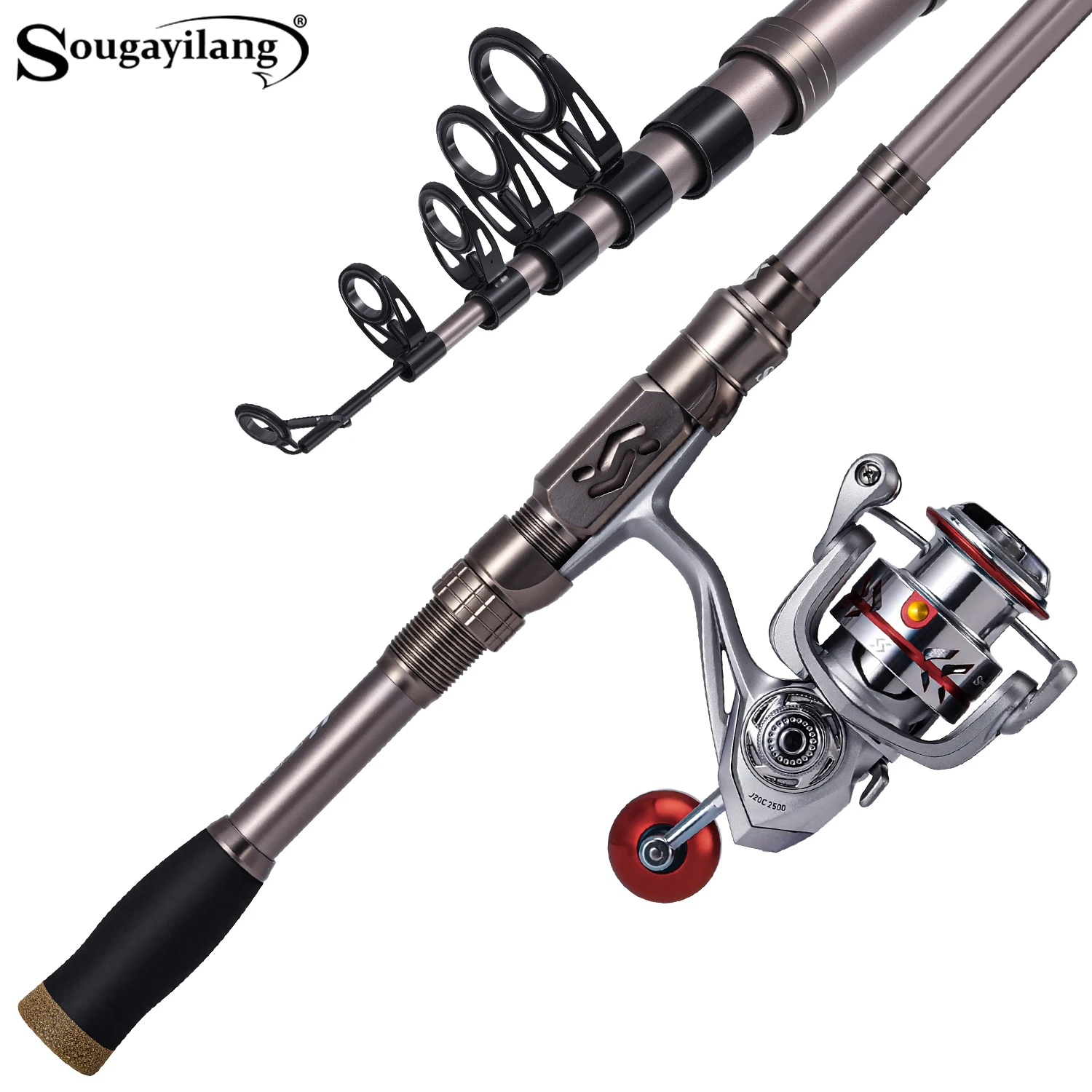 aliexpress fishing reel Sougayilang Lightweight Fishing Rod And Reel Sougayilang Portable Fishing  Set With High Carbon Lightweight Telescopic Rod And Gear Ratio Metal Reel  Fishing Preferred AliExpress 18