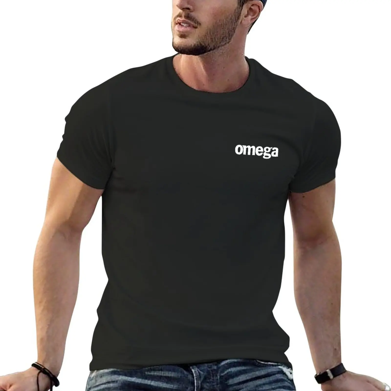 

OMEGA SS WH T-Shirt kawaii clothes vintage t shirt heavy weight t shirts for men