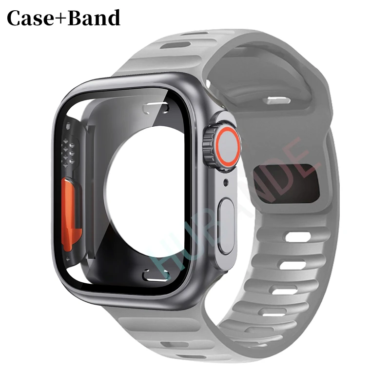 Premium Silicone Strap & Case with Screen Protectors
