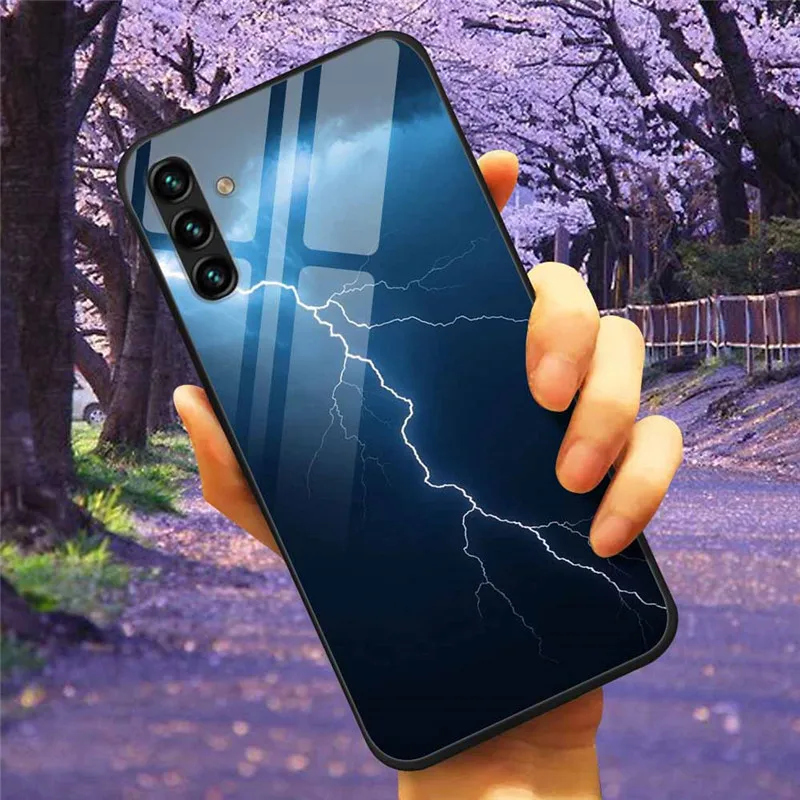 Tempered Glass Hard Cover Case for Samsung Galaxy - Space Design