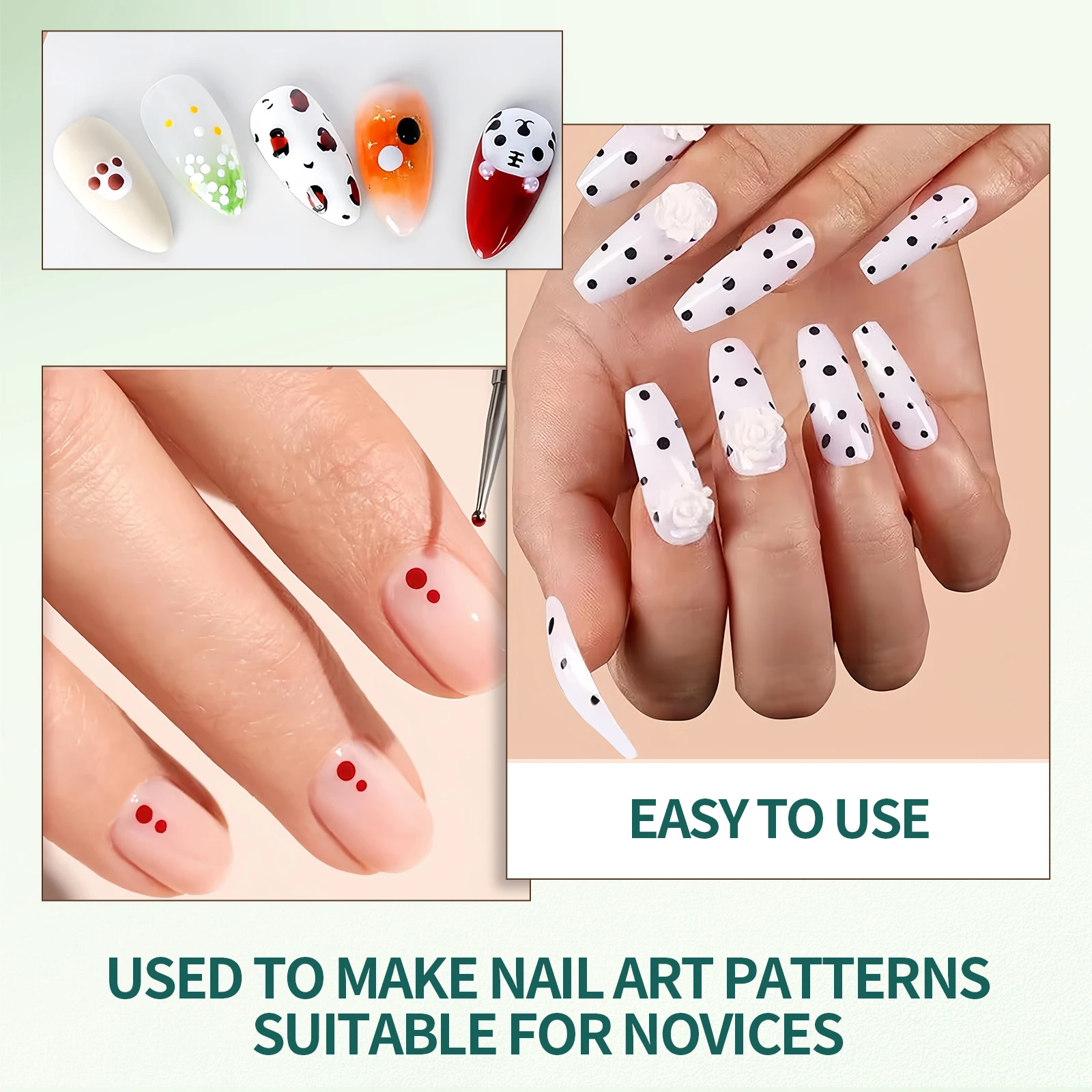 Nail Art Tools Nail Art Pen Nail Art Brush Rhinestone Picker Pen Rhinestone Picking Tool Nailpop 4-IN-1 Nail Art Dotting Pen in Ballpoint Pen Design Tiny Paint Brushes for Rhinestone Precision Tools for Manicure DIY