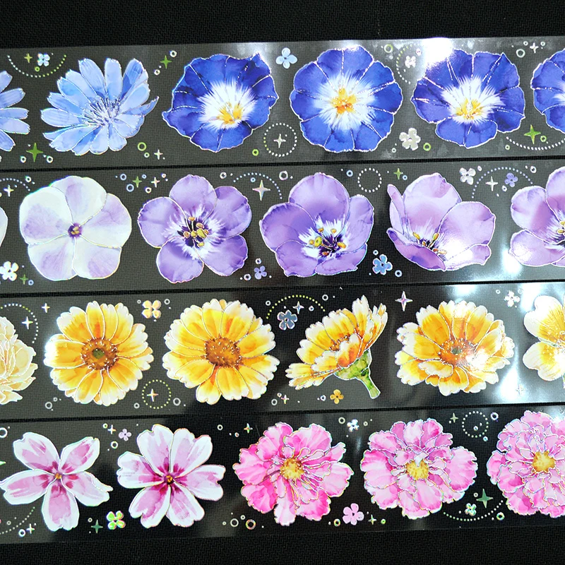 

Flowers Japanese PET Washi Tape Adhesive Masking Tape Planner DIY Craft Scrapbooking Diary Journal Sticker Decorative Album Gift